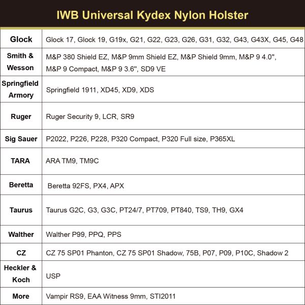 Hybrid Universal IWB Holster LH