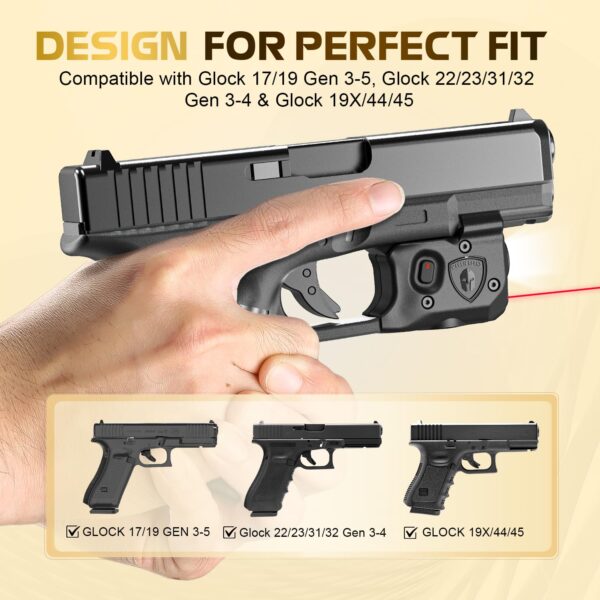 WARRIORLAND Pistol Light Laser & Holster Fit for Glock 17/19 Gen 3-5 ...